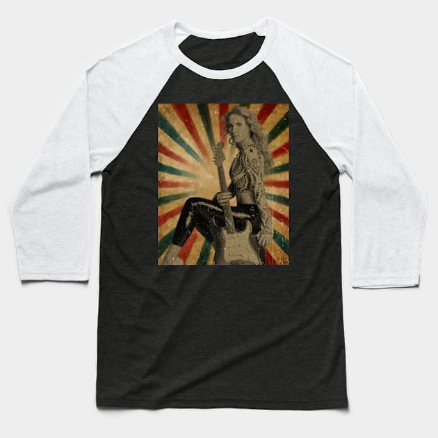 Ana Popović Photo Vintage Retro Look Fan Design Baseball T-Shirt by Janji Joni